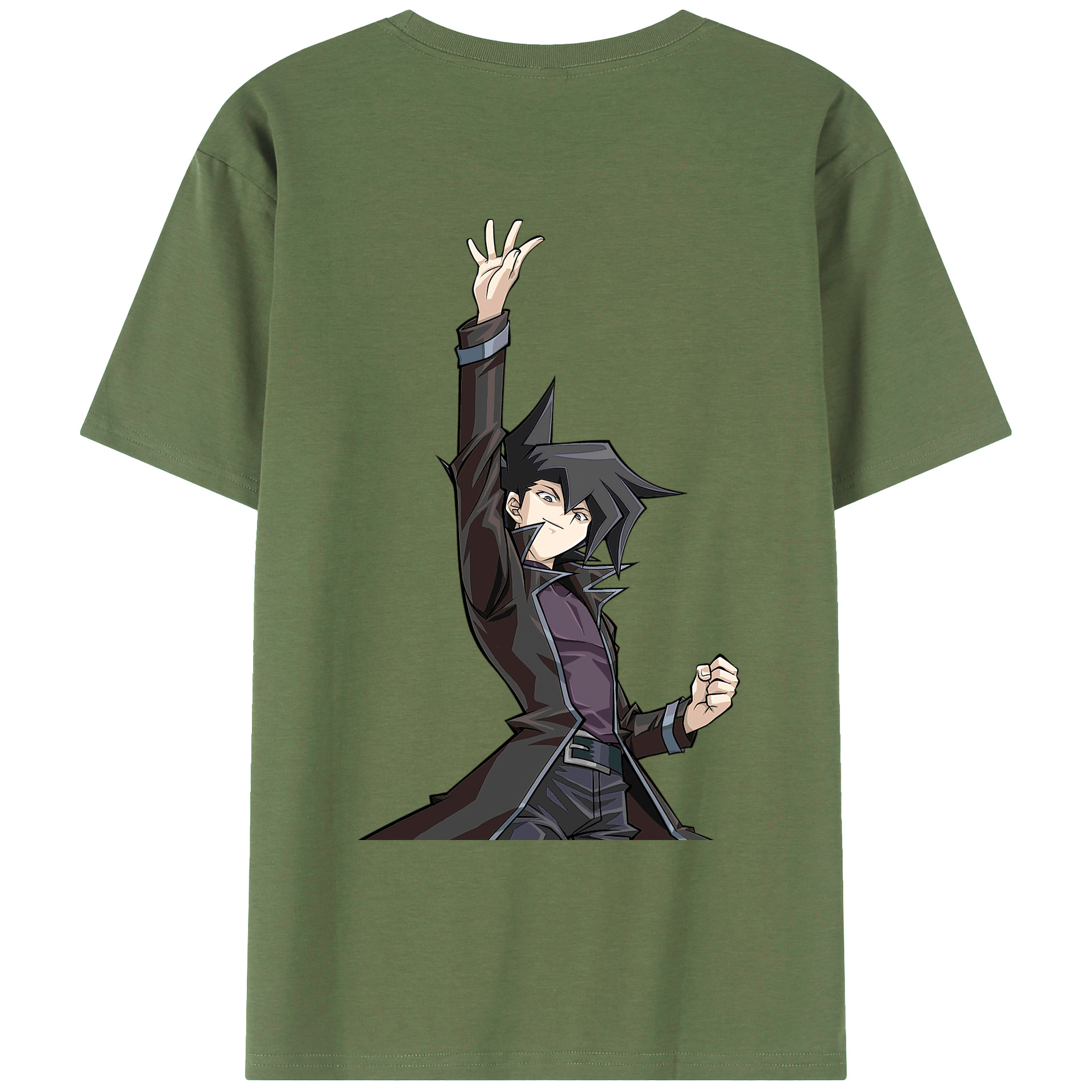 （画像用） 遊☆戯☆王 Yu-Gi-Oh! 綿100％ メンズ半袖Tシャツ（バックプリント） 通気性